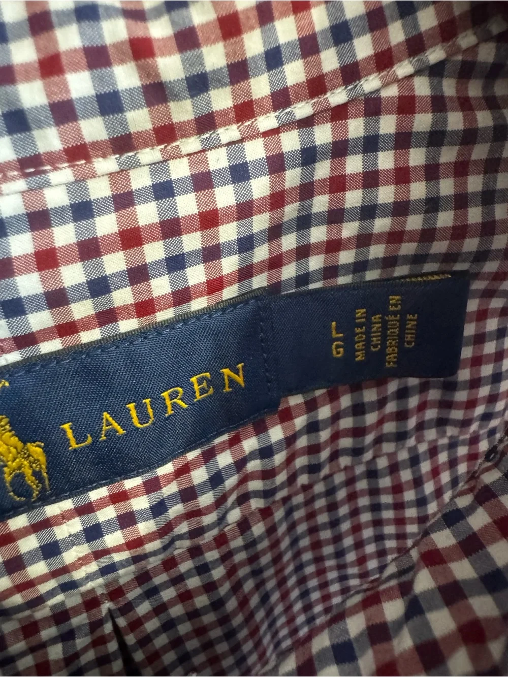 Polo by Ralph Lauren Burgundy and White Check Button-Down Shirt